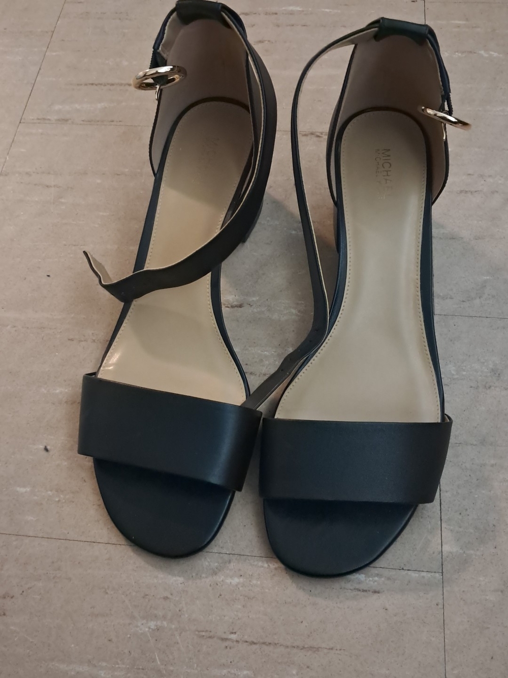 Michael Kors Black Leather Ankle-Strap Sandals